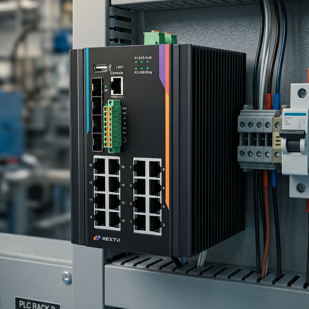 인루트 MX2 16포트 1G TP 10G 4SFP+ POE+ 370W L2 매니지드 산업용 스위치허브